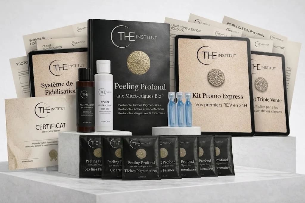 Mockup de la formation Peeling aux Algues avec bonus et certificat